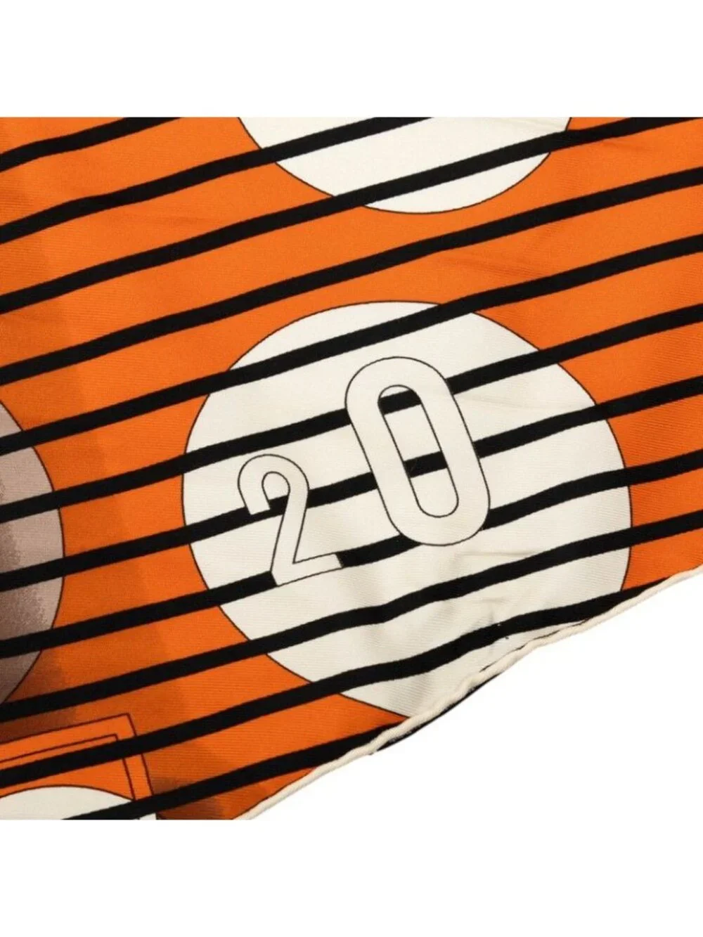 Hermes Pointeau Logo Scarf Orange Multicolor Silk